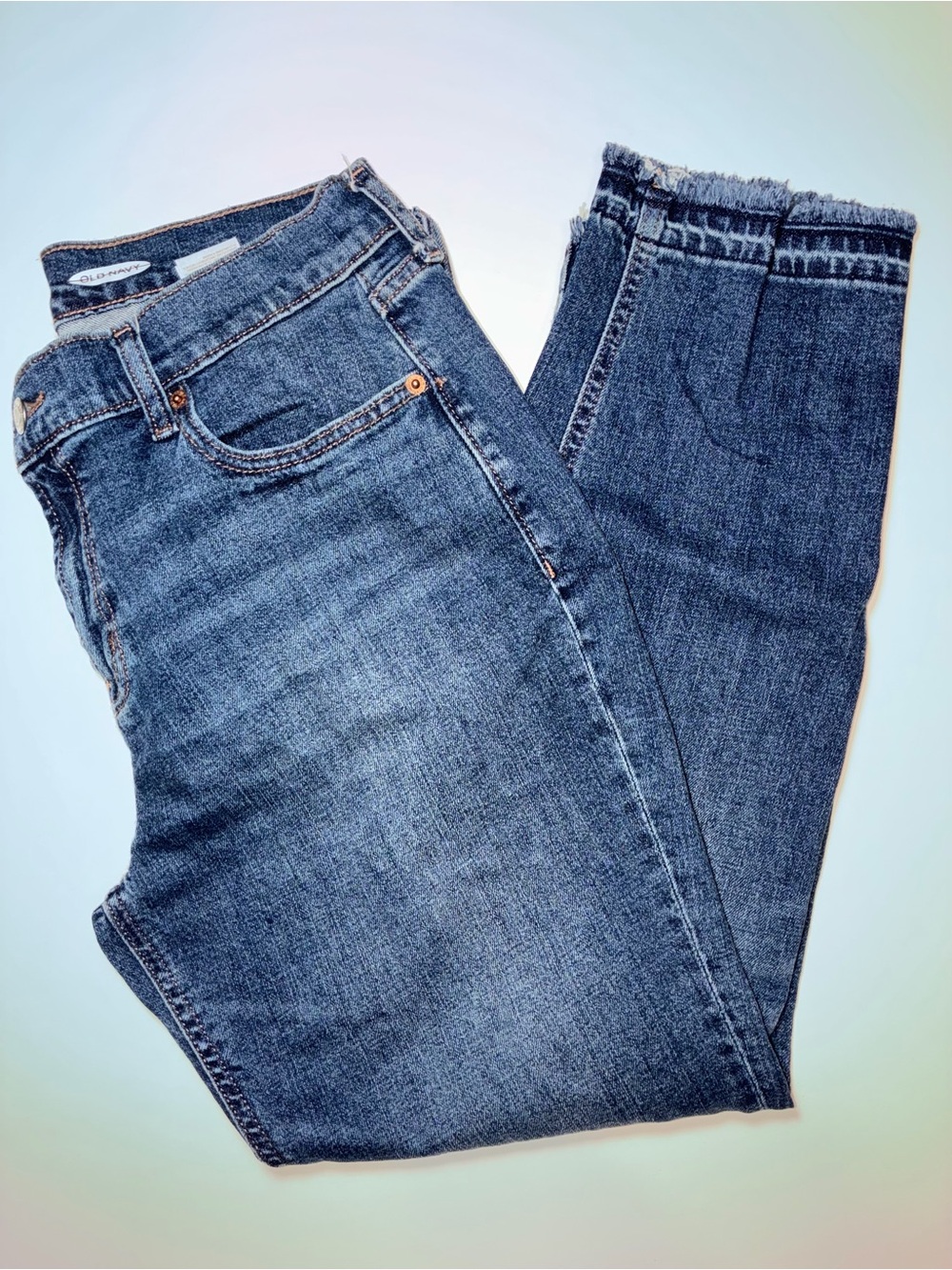 Old Navy Women's Ankle Crop Jeans in Dark Blue Wash